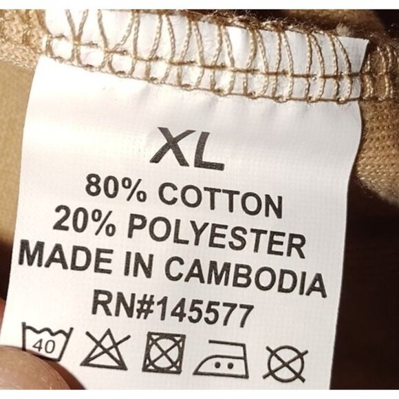 Tan Zip-Up Hoodie Jacket XL Basic TV - Casual Unisex - Picture 5 of 6